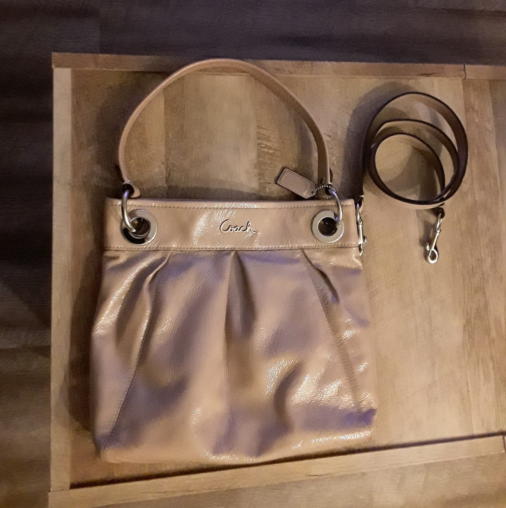Coach Nude Patent Leather Satchel Purse
